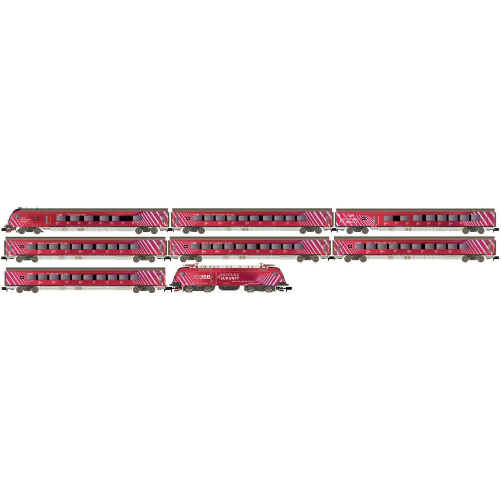Image of Hobbytrain H25227 N passenger train with Rh 1116 100 years 8-piece Of ÃBB Railjet